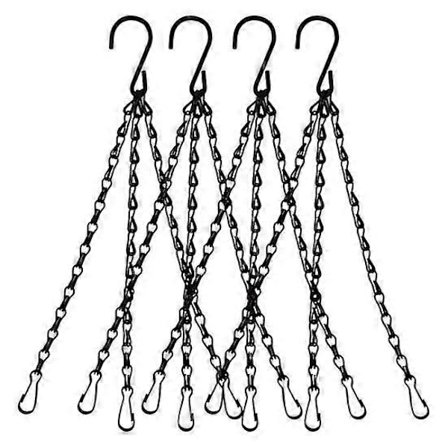 4 st/set Blomkorg Hängare Dubbelkrok Järn Blomma Växtkruka Ersättningskedja Hängare Trädgårdsförsörjning [DB]