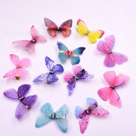 36 STK Organza Butterfly Decor Farverig Sommerfugl Decor To