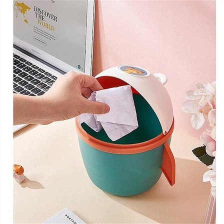 Mini papperskorgar söt raket skrivbord papperskorg bänk topp papperskorg