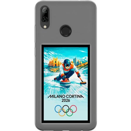 Yhteensopiva Puhelinkuori Huawei P smart 2019 Jääkiekkoilukuva, jossa pelaajat liikkuvat jäällä, Milano Cortina 2026, Milanin maamerkit ja olympialais