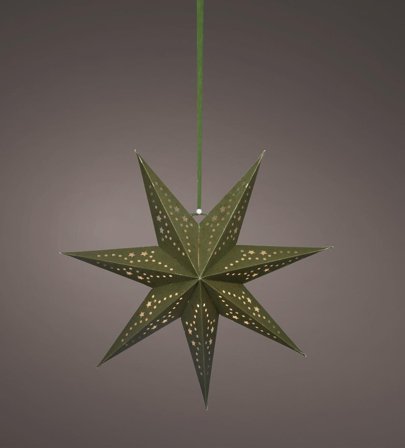 Kaemingk Julestjerne LED-Batteri Grønn Ø38