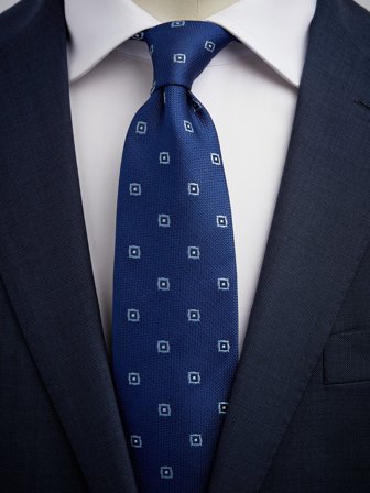 John Henric Men's Blaue & Hellblaue Strukturkrawatte Size 7,5