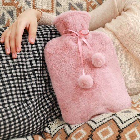 Blød varmtvandsflaske med tykt inderfor, håndvarmer, varmtvandsflaske til piger, fodvarmer, varm kompres, eksplosionssikker varmer 1000 ml