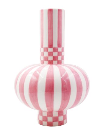Que Rico Vase - Gabriel - Squares & Stripes - Pink - 32 CM