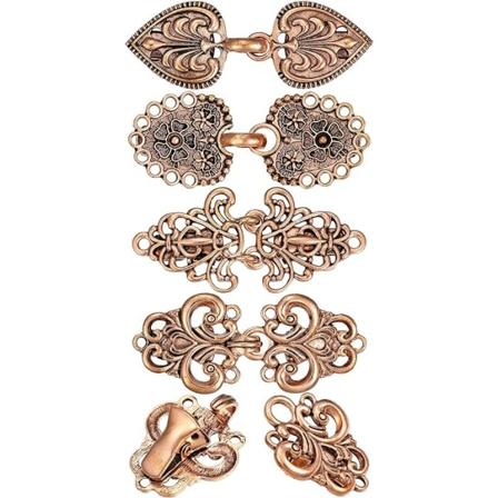 4-pack Vintage tröja Swirl Clip Cape Mantelklämmor Retro Cardigan Clip Sjalkrage Spänne Klänning Skjorta Broschklämma för tjej kvinnor