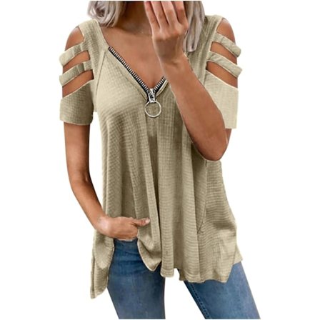 2025 Senaste Modell Dam Plus Size Långärmade Toppar Sexiga Off Shoulder Utskurna Blusar Sexiga Vardagsblommiga Skjortor V-ringade Tunikor