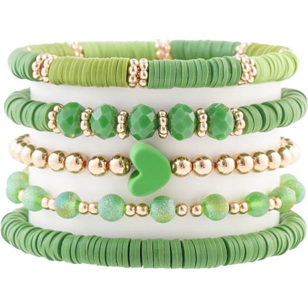 Pärlstretch armband för kvinnor stapelbara guld polymer lerpärlor armband vänskap boho sommar strand armband je