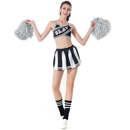 Sexy Cheerleader Kostume til Kvinder med Mini Plettet Skørt
