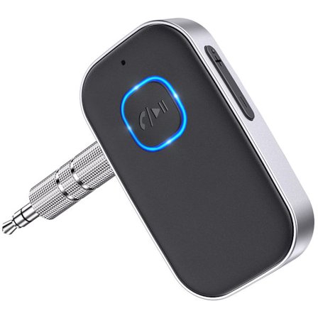 Bil Bluetooth 5.0 Mottagare, Brusreducerande AUX Adapter, Hemstereo/Handsfree Samtal Bluetooth Musikmottagare, 16 Timmar Batteritid - Svart