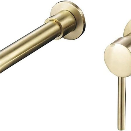 Børstet guld indbygget håndvaskarmatur med KLB