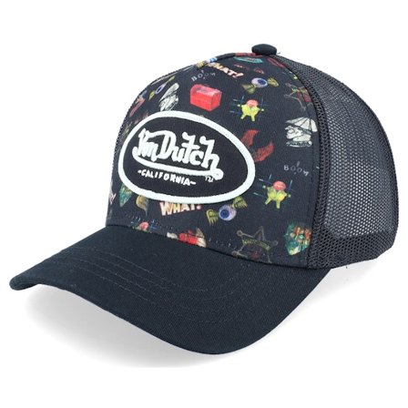 Von Dutch - Zwart trucker Cap - Oval Patch 2 Black Trucker @ Hatstore