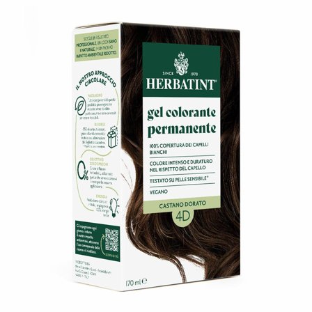 Herbatint Tintura Per Capelli Gel Permanente 4D Castano Dorato