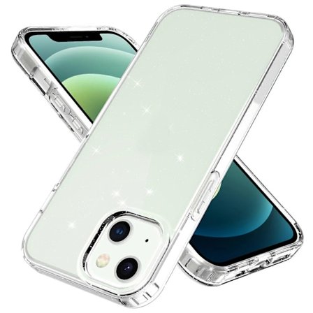 GW18 Glitter Pulver Mjuk TPU Transparent Stötsäkert Mobilskal för iPhone 13 6.1 tum