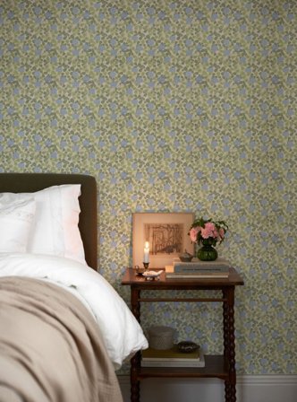 Duro Tapet, Klöver 033-15 Gammalsvenska Papper, L, Blå, Färg & tapeter