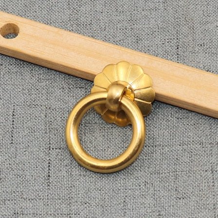 2 stk. Vintage Kommode Skuffe Skab Ring Træk Håndtag Messing Hea