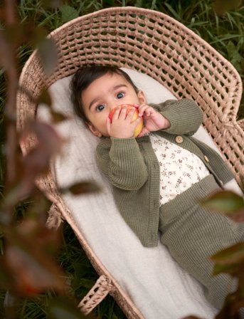 CeLaVi Cardigan - Knitted - Khaki green - 80