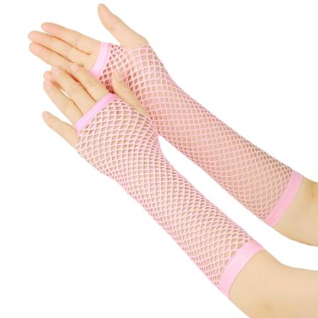 Nya Mesh-Handskar Neon Fishnet-Handskar Vantar Svart Röd Genomskinlig Klädsel för Kvinnor Sexiga Flickor Punk Goth Danshandske (8)-1PCS