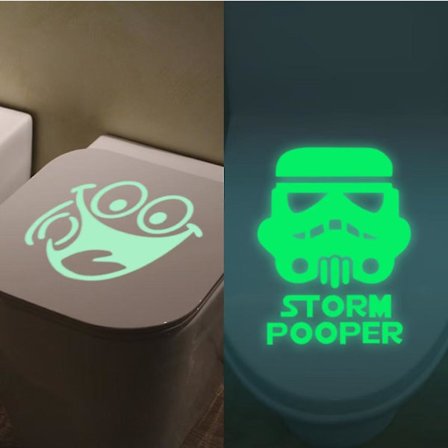 Wabjtam Luminous Toalettklistermärken, Glow In The Dark Vinyl Väggkonst Skylt Dekor, Avtagbara Toalettsits Citat Väggmålningar För Toalett Wc Toalett 