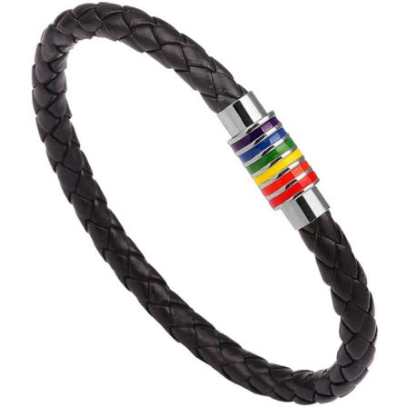 Pride Armbånd - Regnbue - Magnetisk lås - Perfet Silver one size