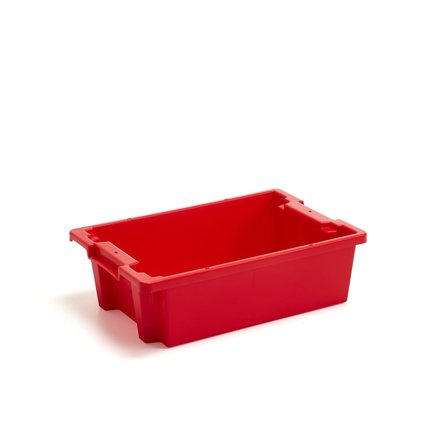 Plastback SPENCE, stapelbar, 30 liter, 600x400x180 mm, röd