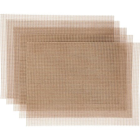 Set med 5 BBQ-bakmattor Rektangulär Grillmatta Halkskydd Återanvändbar Skärbar Ugnsmatta för BBQ, Brun, 40x30cm