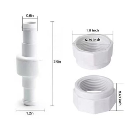 Allaspuhdistajan letkun kääntöliitin D20 ja letkun mutteri D15 -sarja Zodiac Polaris -laitteisiin