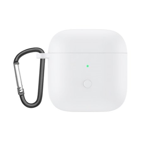 Xiaomi Redmi Buds 3 silikonfodral till hörlurar med karbinhake - Vit