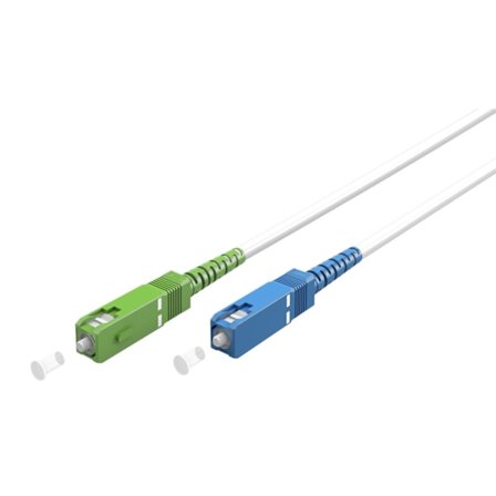 Fiberoptisk kabel (FTTH), Singlemode (OS2) White, vit (Simplex), 10 m