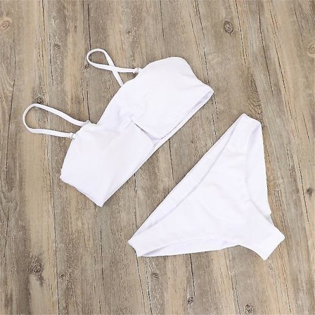 Badkläder Bikini Sexig Slitstark Elastic Fit Beach Vacation Bad white L