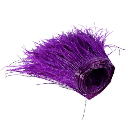 2 m Strudsfjer Simulerede Kantbånd med Satinbånd til Kjoler Syhåndværk Kostumer DIY Dekoration (lilla)
