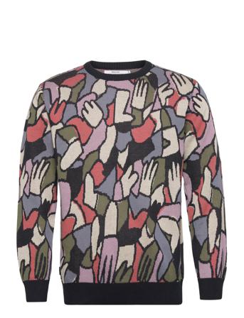 Sweater Mora Lucas Neulepaita Pyöreä Kaula-aukko Monivärinen/Kuvioitu DEDICATED