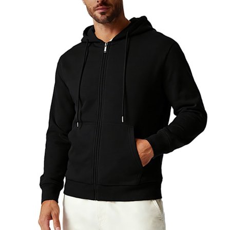 Fleecehettegenser med full glidelås for menn