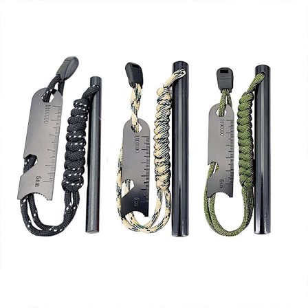 Ferrocerium Flint Rod 15 cm x 1,3 cm Survival Fire Starter med Striker Para-Cord