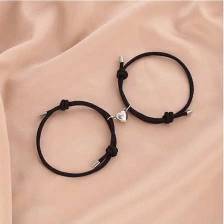 2 stk. Magnetiske Pararmbånd til Kvinder og Mænd, Sol og Måne Attraktionsmatchende Armbånd Kærlighedsgaver til Kæreste, Kæreste, Bedste Ven