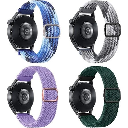 0,78 tum flätade elastiska nylonband för Samsung Galaxy Watch 4/5/6/Active2 40 tum, 44 tum