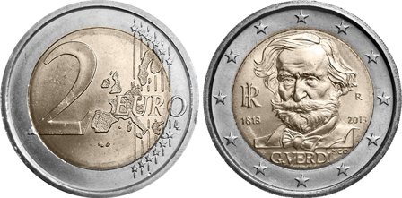 Italien 2013 - 200-året for Giuseppe Verdis fødsel - 2 euro mønt