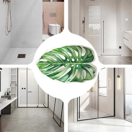 Bademåtter til Badeværelse Dørmåtter Tæppe Grønne Blade Diatoméjord Bademåtte Absorberende Brusemåtte Skridsikker Badeværelsesmåtte A