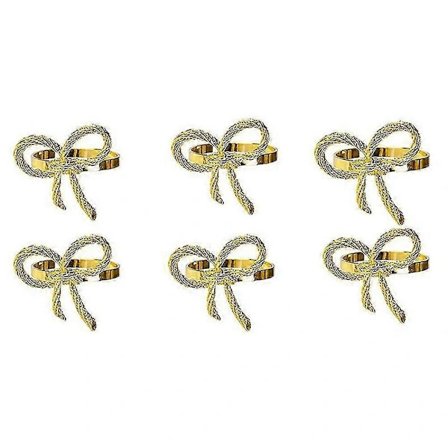 Servietringe med sommerfugle, sæt med 6, guldservietringholdere til bryllup, jul, familiesammenkomster T jn