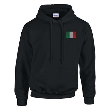 Huppari - PIXELFORMA - Italian lippu - Pitkät hihat - Huppukaulus - Musta