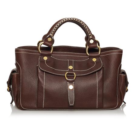 Celine Vintage Pre -owned Boogie Leather Håndtaske Brun, Dame Vintage Tasker, Størrelse: ONE Size