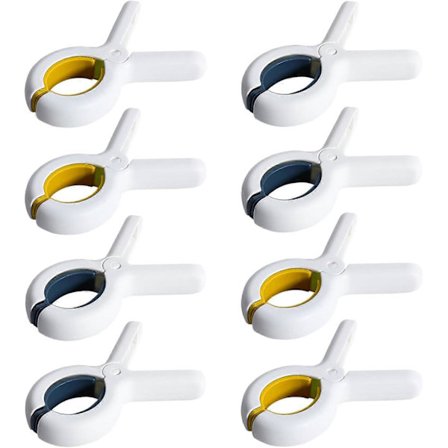 8 stk. Strandhåndklædeclips, Håndklædeclips til solstole, Plastik håndklædeclips, Skridsikre håndklædeklemmer, Stærke tøjklemmer