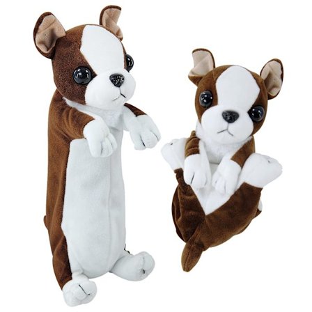 3D Plysj Dyre Penal, Myk Hunde Penneveske for Jenter Gutter Skoleutstyr (Brun Border Collie)