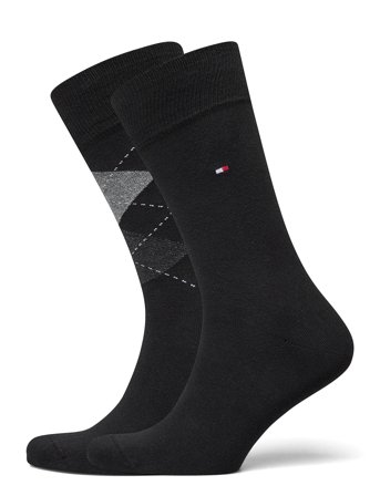 Tommy Hilfiger Th Men Sock Check 2P - Black - 43-46