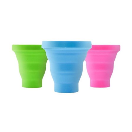 3-värinen silikoninen taittuva kuppi matkakäyttöön, suuhuuhtelukuppi, ulkokäyttöön, kannettava
