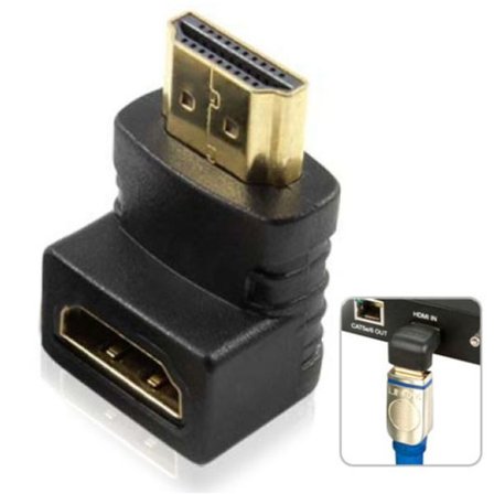 Vinklet HDMI-adapter med guldbelagte kontakter – 2-pak