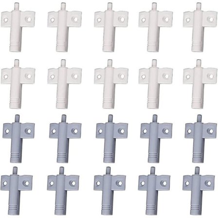 20 stk. køkkendørsdæmpere, skabsdæmpere, skuffedæmpere, bløde og lydløse dæmpere, til skabe, døre (hvid + grå)