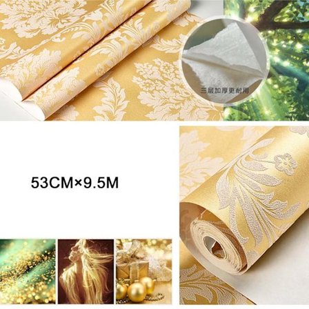 0,53M×9,5M 3D Europæisk stil tapet Non Woven moderne tapet til stue soveværelse TV baggrund kaffe