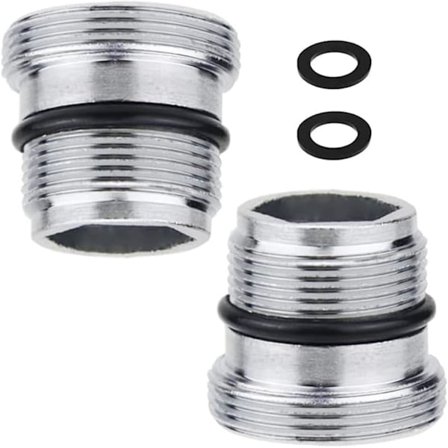 2 stk. M18.5 til M22 han gevind metal vandhane konnektor til tilslutning af perlatorer til vandhane messing gevind adapter til gevind vandfiltre