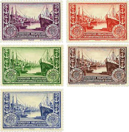 Frankrig 1929 - Vignetter fra Udstillingen i Le Havre - Postfrisk