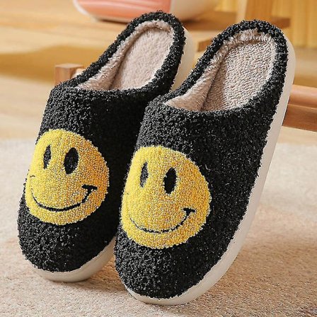 Smiley-tøfler - Smiley-tøfler til damer - Sorte